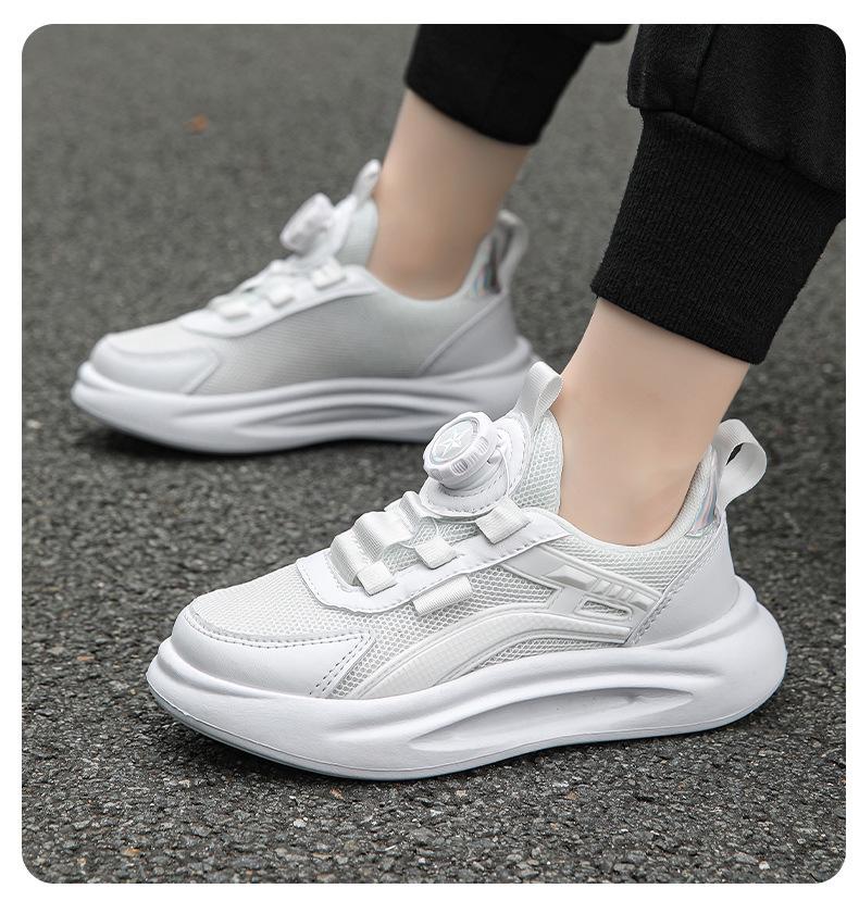 Children's Breathable Mesh Sports Shoes with Rotating Button for Spring/Summer 2024