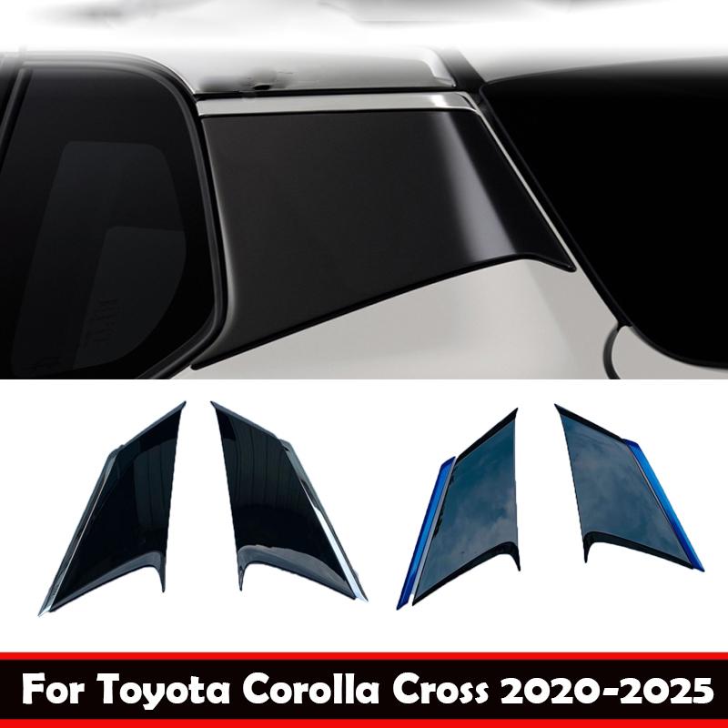 For Toyota Corolla Cross 2024 2025 ABS black Rear Window Spoiler Cover Trim Triangle Garnish Car Accessories