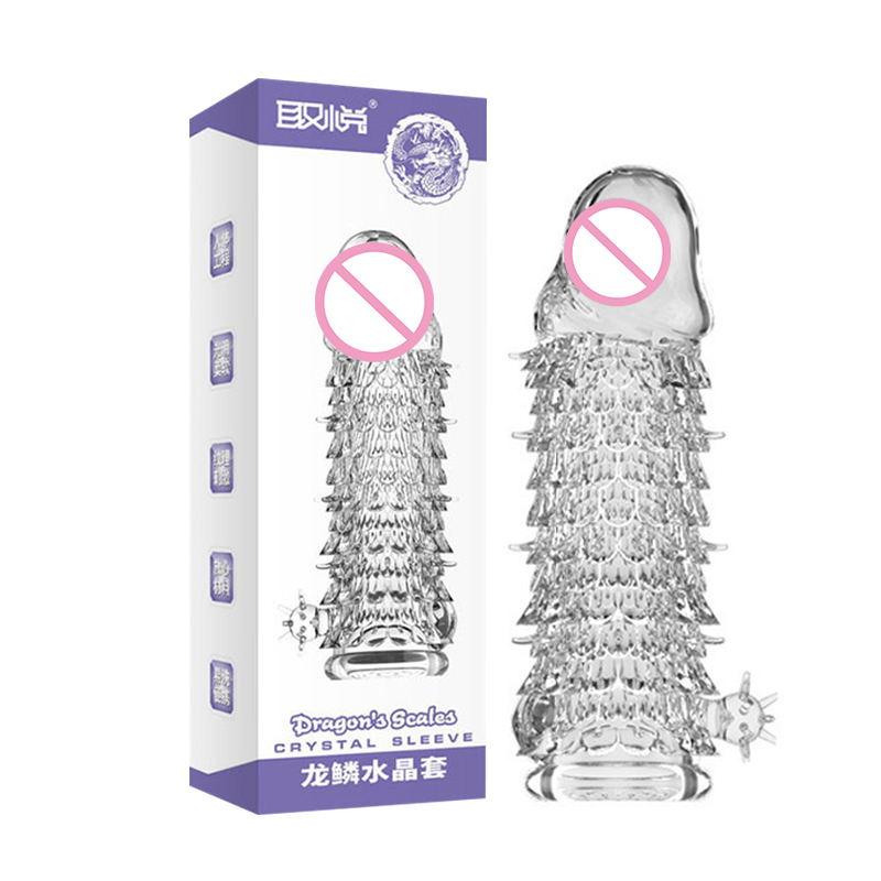 Fish Scales Condoms Penis Extension Sleeves Delay Ejaculation Reusable Spike Condoms Blocking Penis Sleeve
