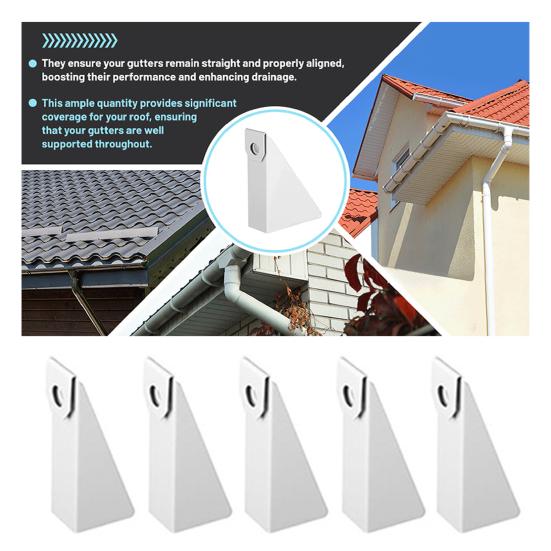 25 Pcs White Aluminum Gutter Wedges Leveling Shims for 5-Inch K-Style Gutters DIY Gutter