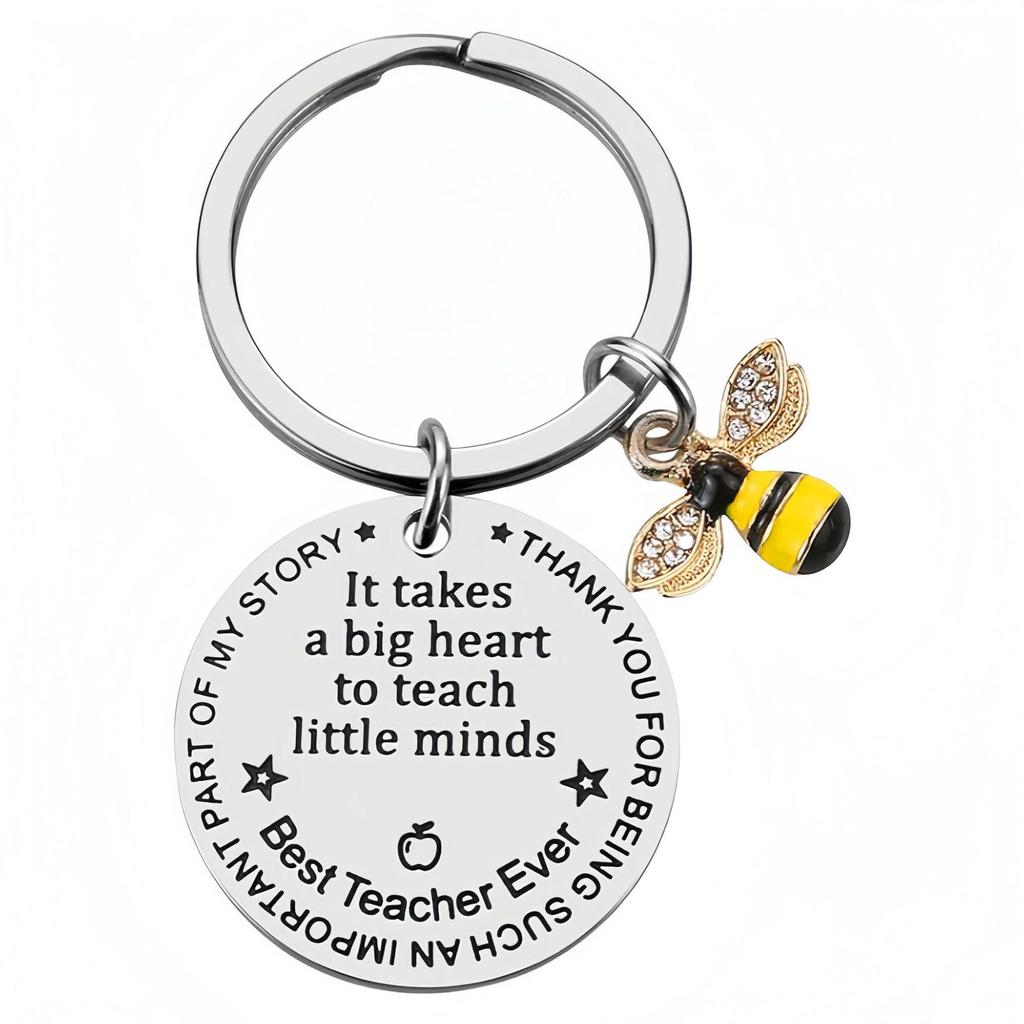 Teacher's Day & Thanksgiving Little Bee Engraved Inspirational Keychain Gifts