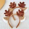 Plush Christmas Reindeer Antlers Hairband Brown Headband Universal Hair Hoop  Gift
