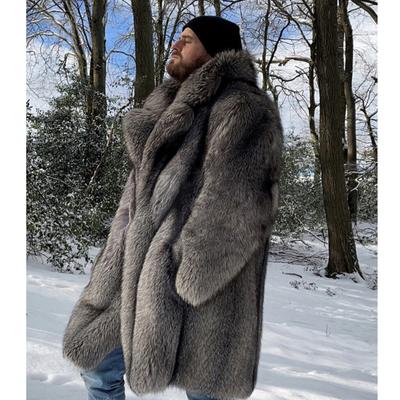 Herren Pelzmantel Nerzpelz Langmantel Übergröße Winter Verdickt Warm Trenchcoat