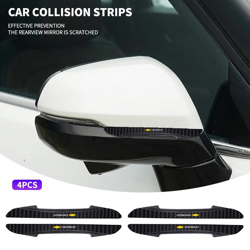 WXZAB1 4pcs Car Carbon Fiber Pattern Anti-Collision Strips For Chevrolet Silverado Impala Malibu Cruze Camaro Blazer Spark Accessories