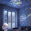Wall And Ceiling Projection Lamp Star Projector Night Light with 360 Degree Rotating, Ocean Mood for Bedroom, Dynamic LED Sky Adjustable Focus Dimming