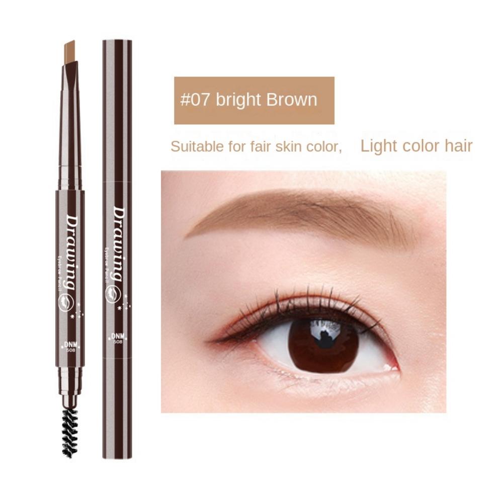 DNM Single 7-colour Double-ended Triangular Eyebrow Pencil with Brush for Natural and Easy Application for Beginners