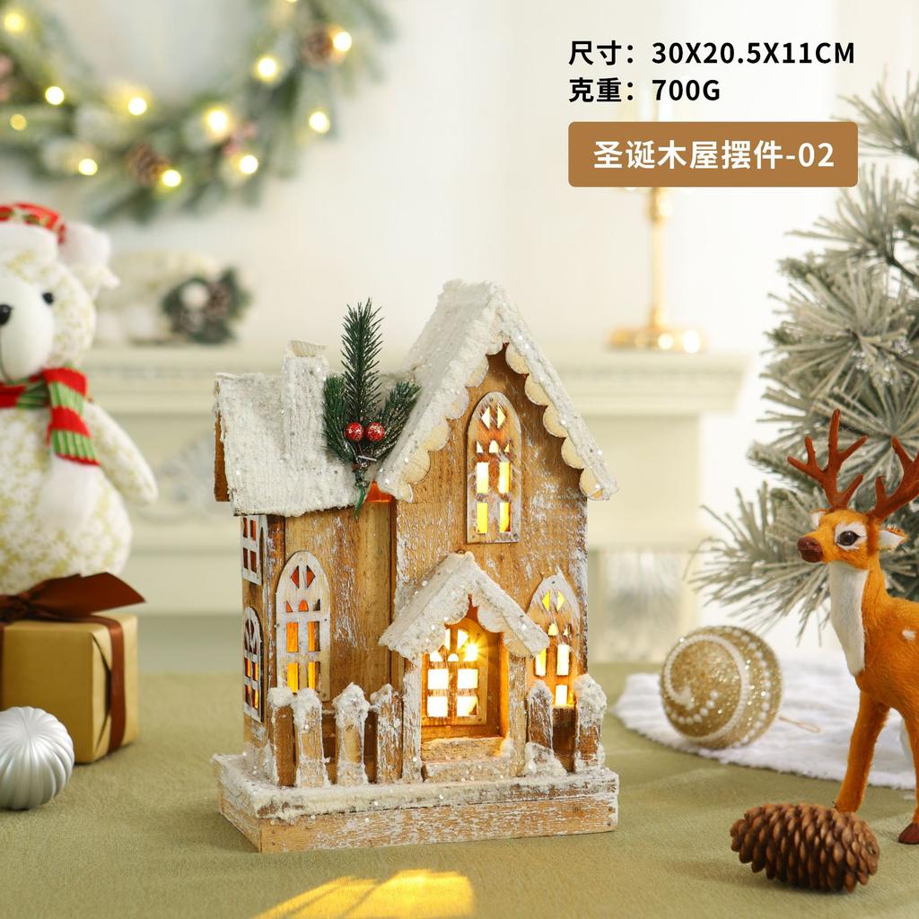 Factory direct sales Christmas chalet ornament atmosphere luminous decoration decoration chalet Christmas supplies