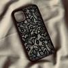 Funda de Teléfono de Encaje Floral Negra de Lujo para Xiaomi Redmi Note 14 13 11 12 Pro Plus 5G Redmi 14C 13C 12C 4G Funda Protectora Transparente