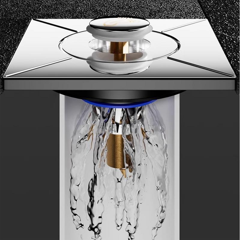 Shower Drain Cover Press-Type Shower Drain Hair Catcher With Removable Strainers Anti-Clogging Garbage Disposal Cover For