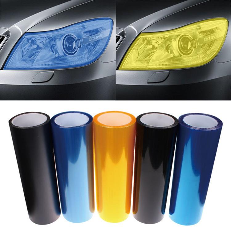 Car Headlight Tint Film Self Adhesive Vinyl Wrap Auto Light Sticker Waterproof 30x100cm Multiple Colors for Motorcycle Car