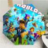 Roblox Print Automatic Umbrella, 8 Rib Iron Frame, Plastic Handle, Suitable for Outdoor Travel &Daily , Ideal Gift