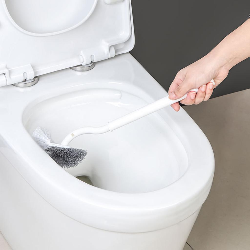 S Shaped Toilet Brush Hanging Hole Space Saving Toilet Multifunctional Scrub Brush for Bathroom Household