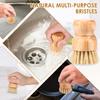 3Pcs Dish Brush Natural Dish Scrub Brush Wooden Cleaning Brush with Handle  Kitchen Cleaning Tools for Washing Cast Iron Pan/Pot