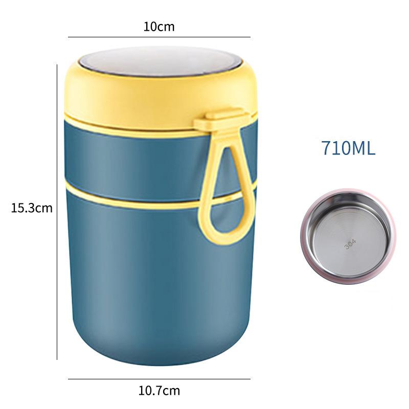 Insulated Stainless Steel Food Thermal Jar 530ml/710ml Soup Thermos Container Lunch Box for School Children Keeps Hot