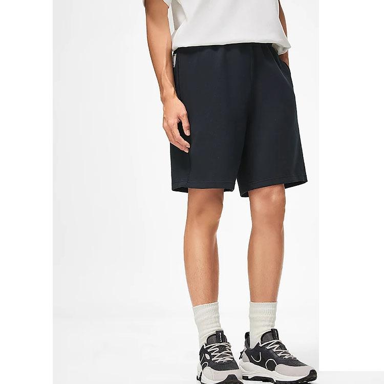 Li-Ning Pure Color Logo Straight Shorts Men Bottoms Black AKST079-5