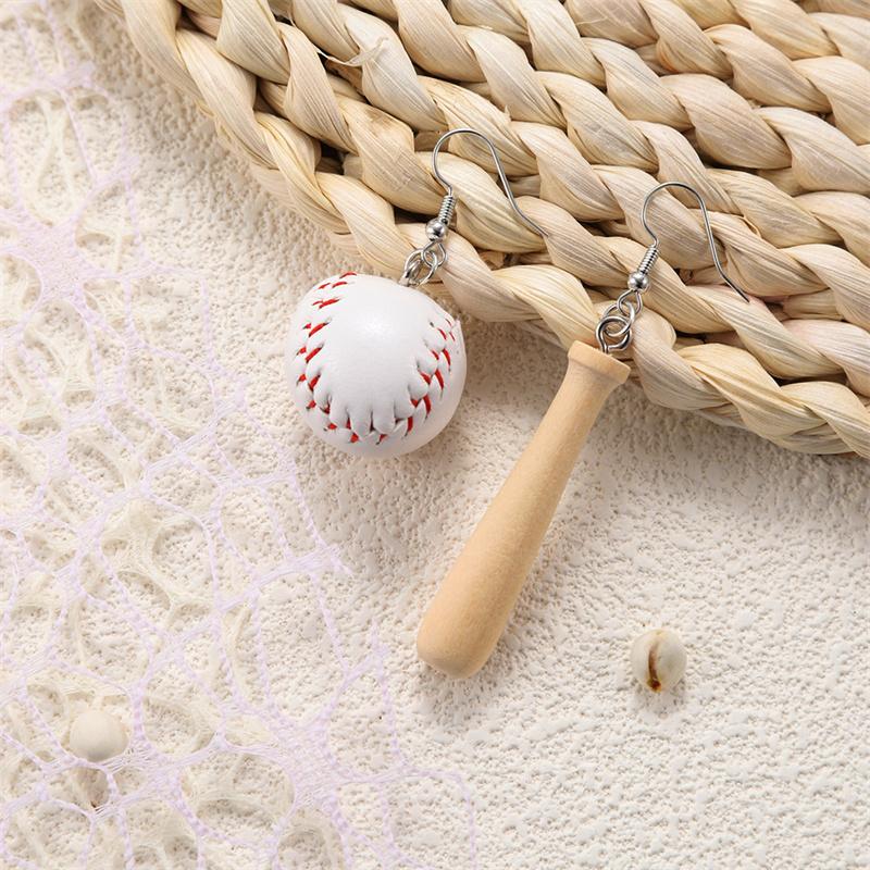 Cercei Stud Simulare Baseball Stil Sportiv Creativ Femei Personalitate Simplă Cercei Asimetrici Baseball