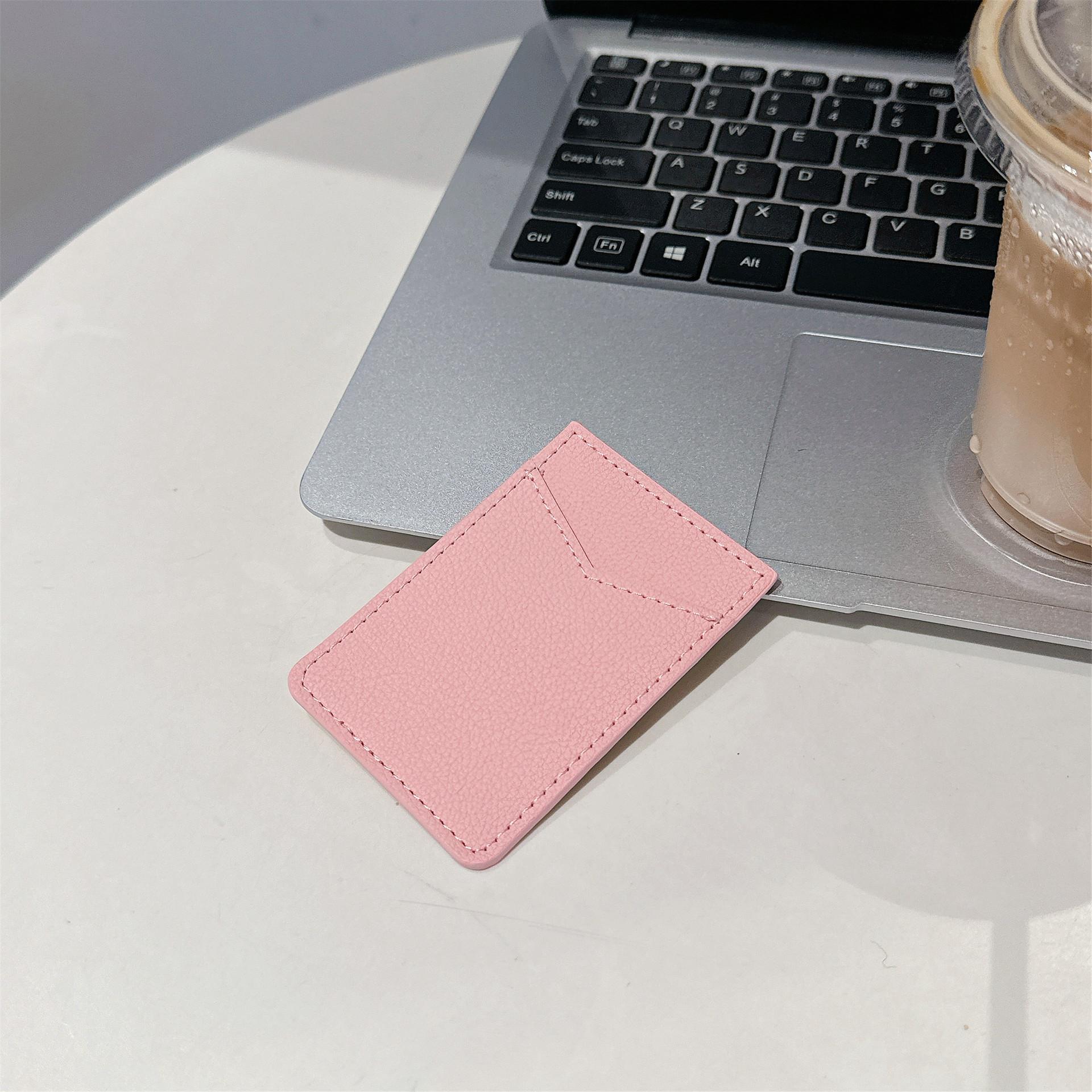 

Factory Direct Sales Hit Sticker Mobile Phone Back Card Bag Cover Plain Leather DIY Accessories Multi-color Optional card Package