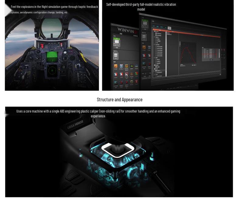 Ursaminor Fighter 8-Wing Vibrating Joystick Simulator for DCS