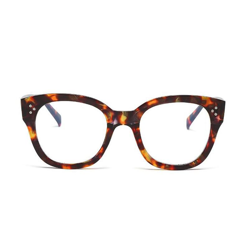 Women Men Leopard Frame Square Hyperopia Eyeglasses Pc Material Anti Blue Light Power Glasses With Diopters Plus 0 +1.0 To +4.0