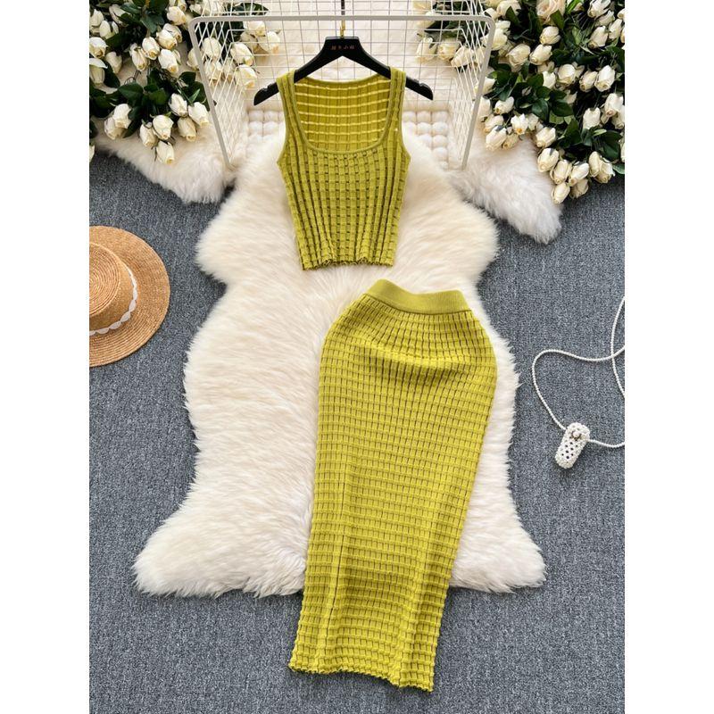 Hong Kong Style Retro Short All-Match High Waist Knit Vest
