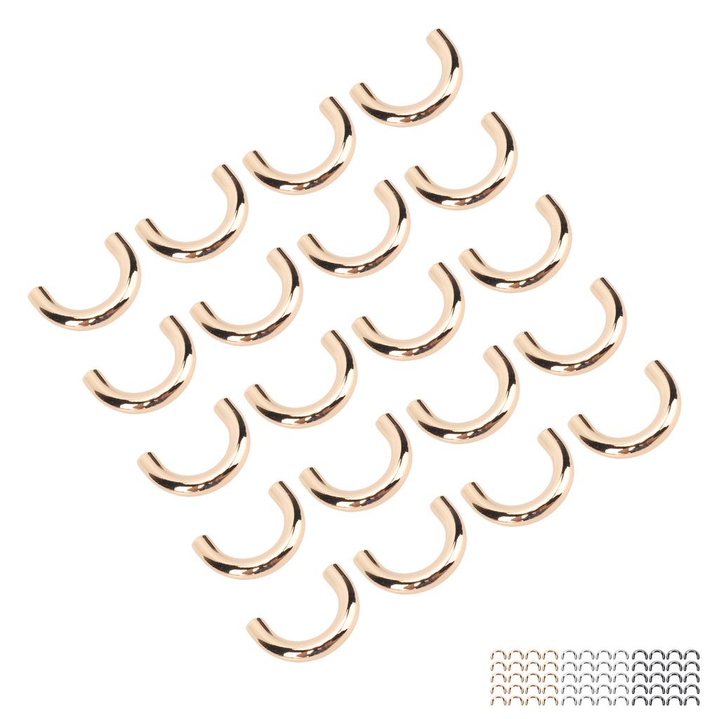 20 Set Metallspännen för Väska Båge U-form Ring Spänne Anslutning med Skruvar för Läder Cr