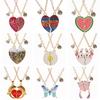 2 Stück/Set Beste Freunde Anhänger Halskette Für Frau Magnetisch Verstellbar Regenbogen Gänseblümchen Liebhaber Zerbrochenes Herz Kette BFF Schmuck Geschenke