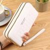 New Women's Embroidered Soft Clutch Wallet - Double Zipper, Large Capacity, Mobile Friendly