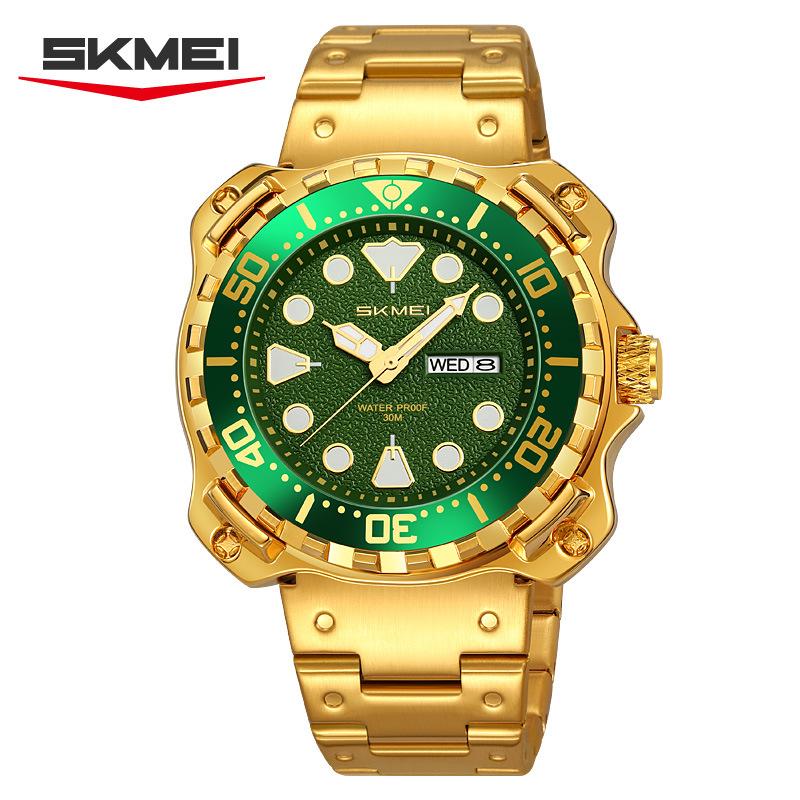 Fashion Man Watch Simple Stainless Steel Band Clock Luminous Waterproof Auto Calendar Quartz Watches for Men