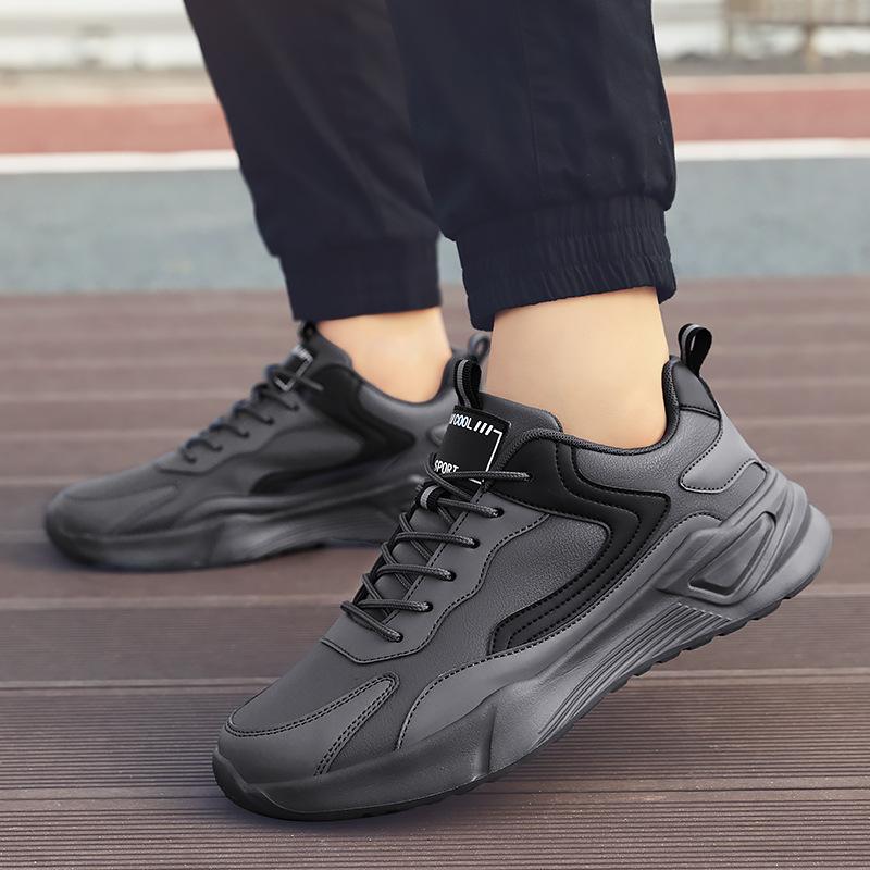 Autumn and winter large size 46 work work leather men's shoes 2025 lightweight non-slip casual sports shoes men