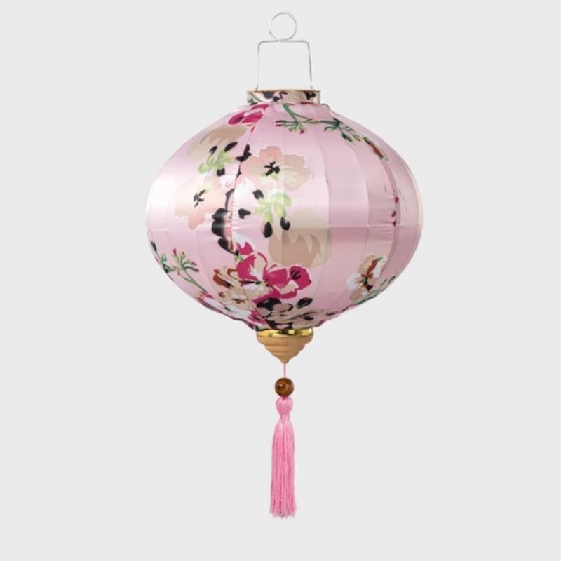 12 Inch Flower Printed Hanging Cloth Lantern Chinese Spring Festival Home Bedroom Decor Wedding Party Outdoor Lantern Ornaments