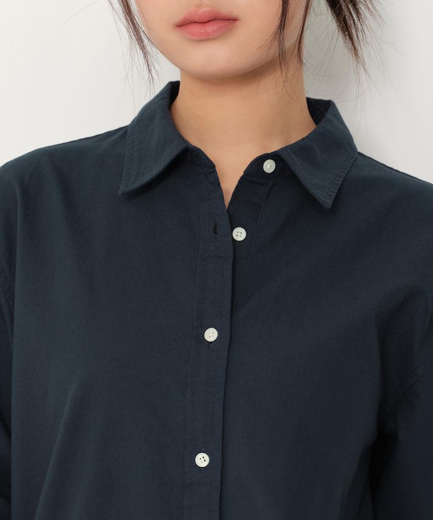 MUSINSA STANDARD WOMAN Women'S Relaxed Oxford Shirt [Navy]