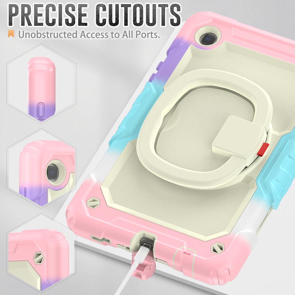 Rotating Stand Heavy Duty Case For Samsung Galaxy Tab A7 Lite 8.7 2021 SM-T220 SM-T225 SM-T225N SM-T227U With Handle Grip Cover