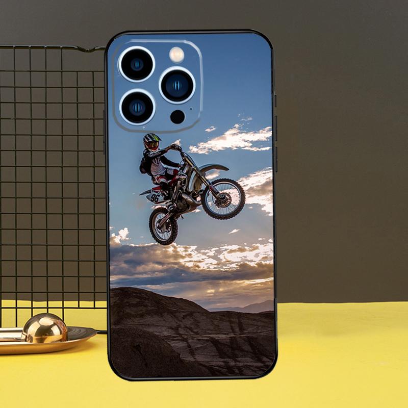 Moto Cross Motorcycle Sport Phone Case For iPhone 13 12 14 11 16 15 Pro Max Plus Mini 7 8 X XR XS Max Cover