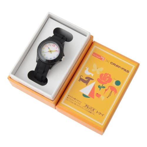 Crayon Pattern Clock" NCT-01-BK size S