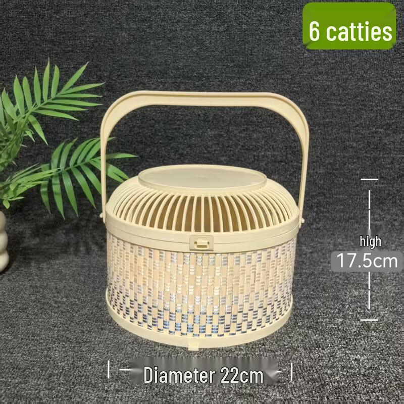 Портативная круглая бамбуковая клетка для птиц с крышкой