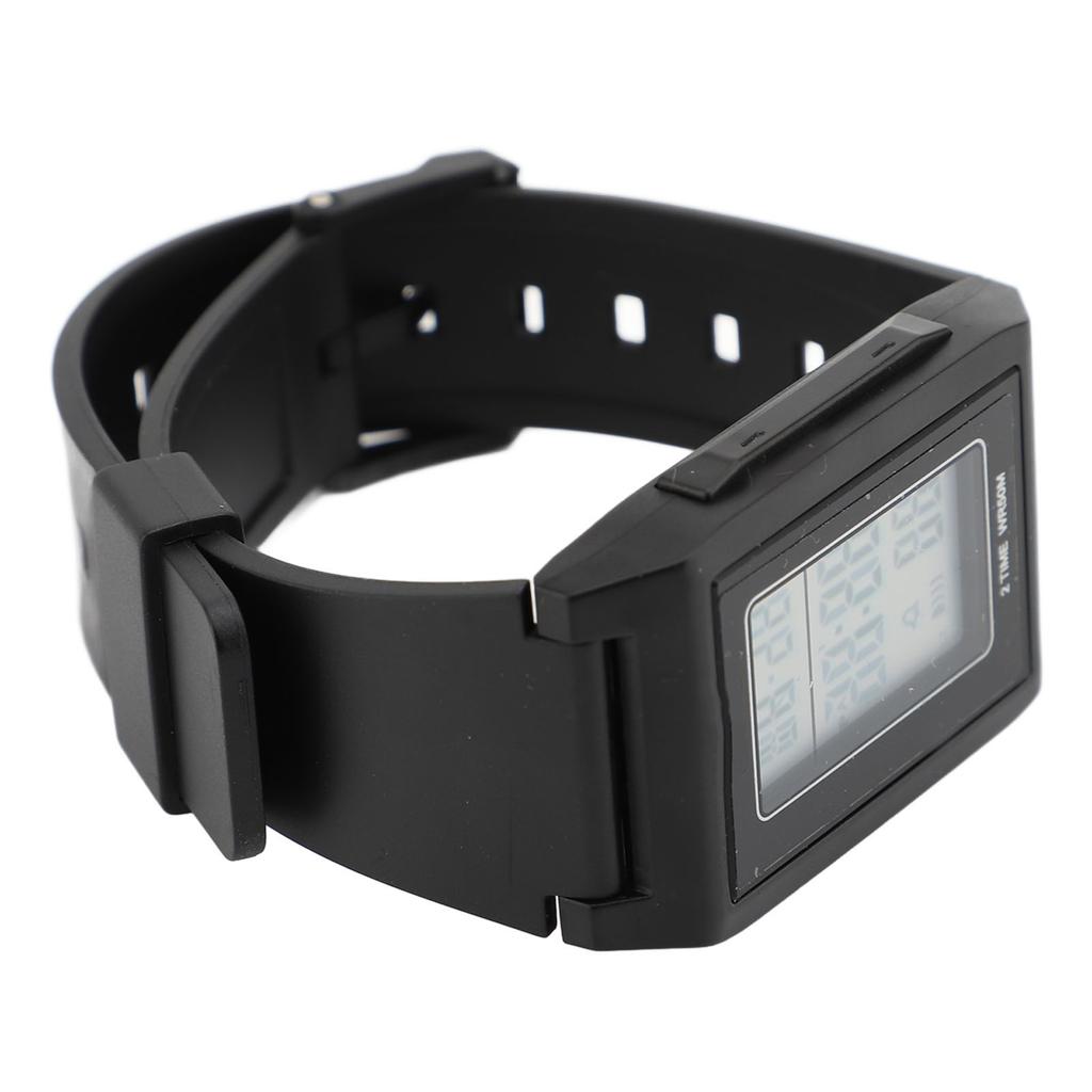 Pánské obdélníkové sportovní hodinky EL Luminiscenční 12/24H Stopky TPU Řemínek Multifunkční Obdélníkové Hodinky