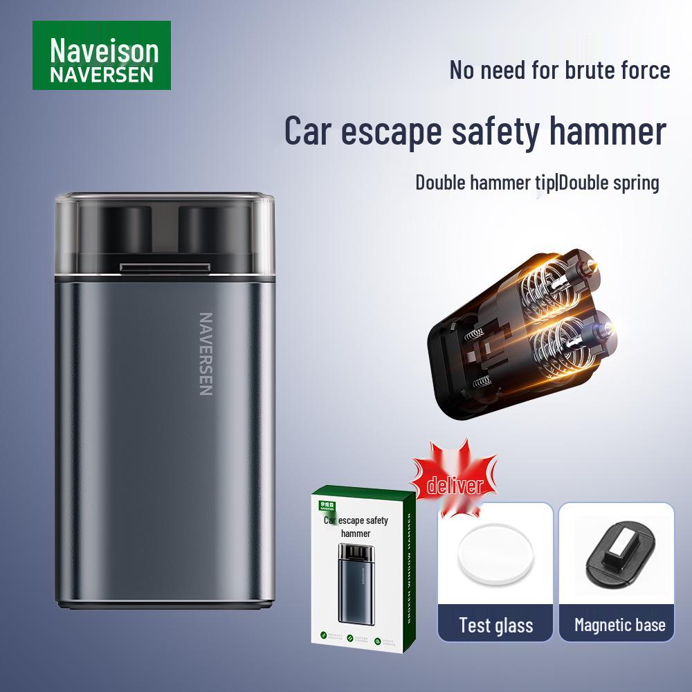 

Naison All-Metal Car Emergency Hammer with Tungsten Steel Head