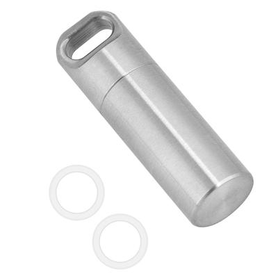 Wasserdichte Edelstahl-Pillenflasche Medikamentenbehälter Halter für Outdoor-Camping(L)
