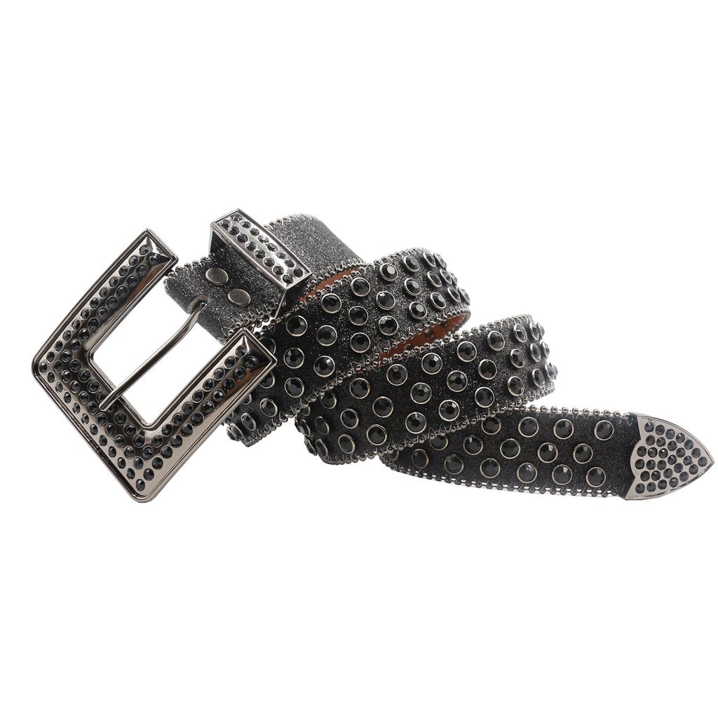 Rhinestone Belt for Women Ins Style Wide Belt Decoration European and American Fashion Personality Sequin Jeans Belt Versatile Design Sense