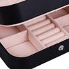 2 Layers Jewelry Box, Removable Dividers with Hanging Hooks Chic PU Leather Display Storage Case