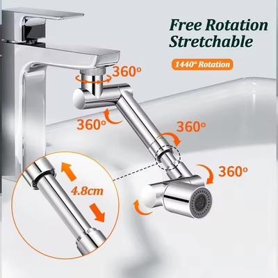 Extension de Robinet de Cuisine Universel Amélioré 2 Modes Métal Pulvérisateur d'Évier de Salle de Bain Rotation à 1440 Degrés Extension de Robinet de Salle de Bain
