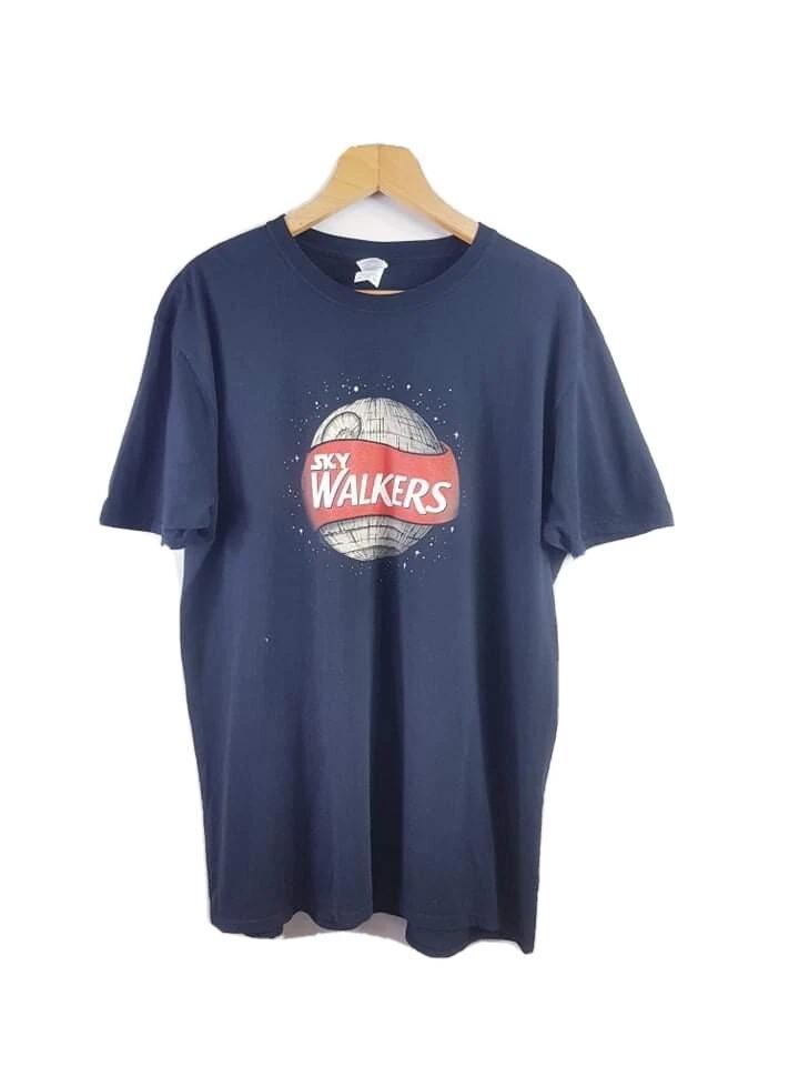 

Gildan Mens Black Round Neck Basic Tunic T shirt Top Size XL (Sky Walkers) S