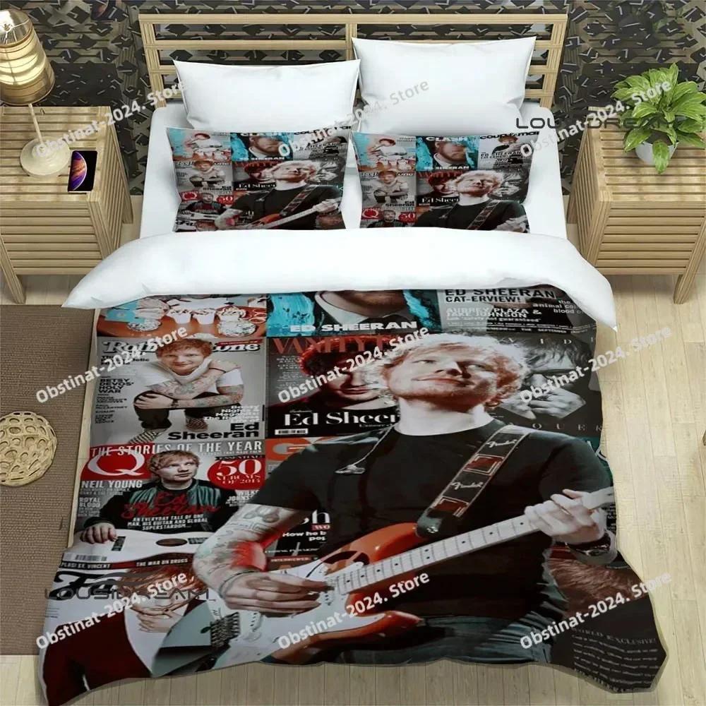 Conjuntos de Ropa de Cama Impresos del Cantante Ed Sheeran exquisito juego de suministros funda nórdica juego de edredón para cama juego de ropa de cama regalo de cumpleaños de lujo
