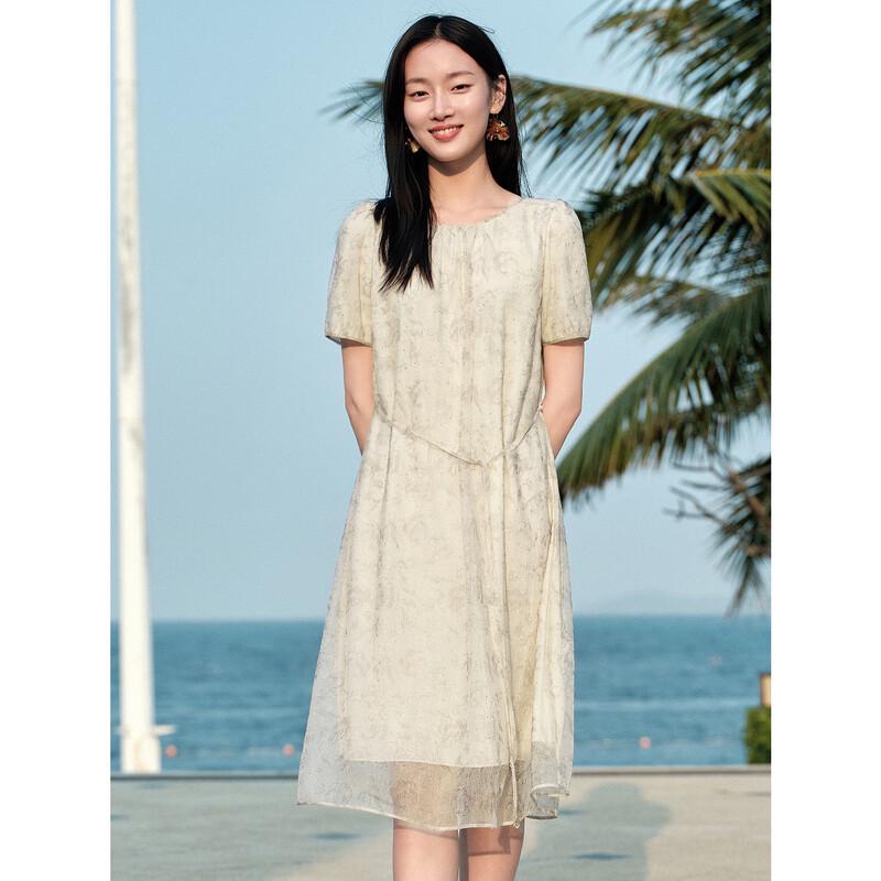 JOOZE ANNACO French Elegant Rhinestone Waist-Cinched Dress