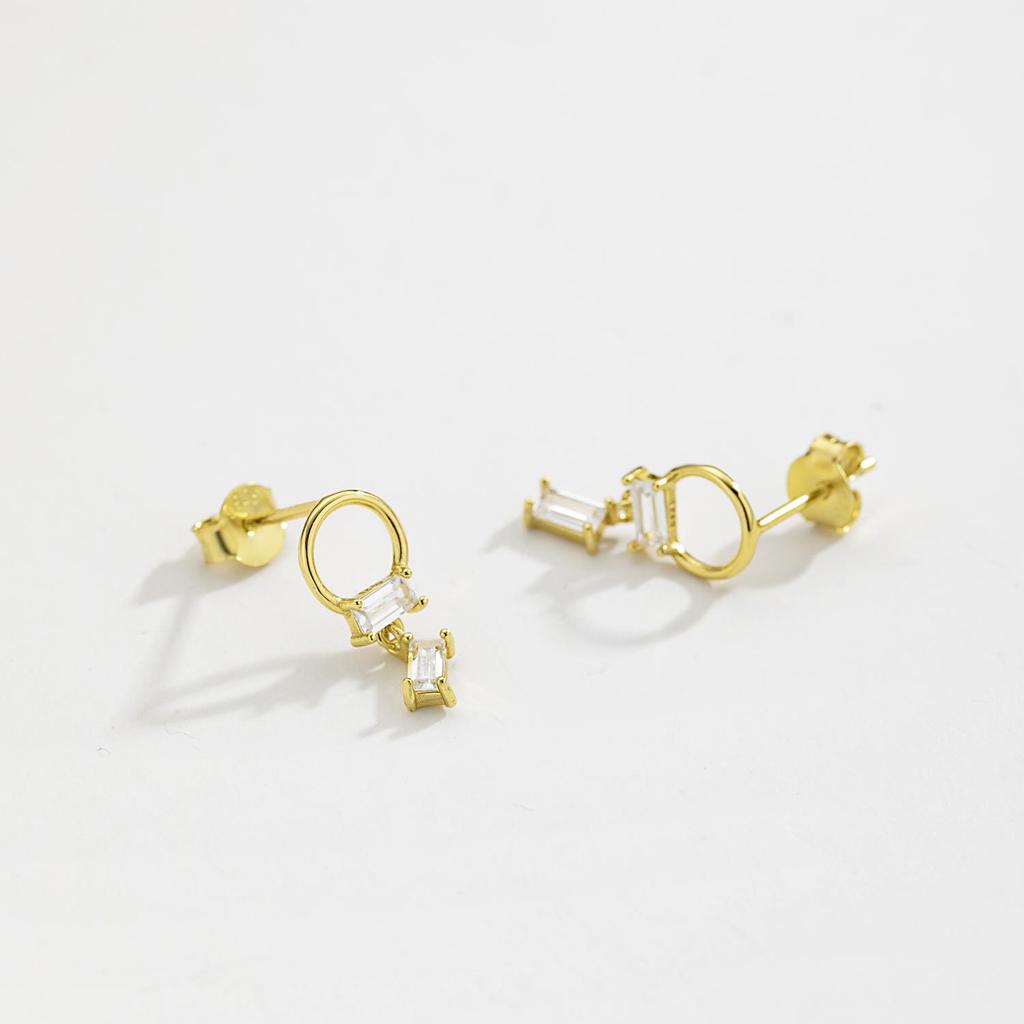 ANDYWEN 925 Sterling Silver Black Zircon Stud Earring Fashion Rock Punk CZ 2023 Jewelry Jewels