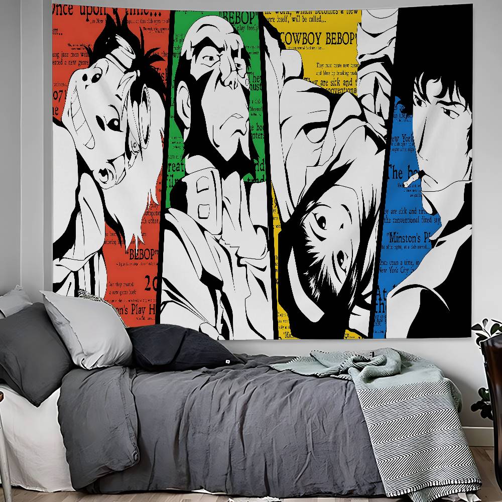Cowboy Bebop Anime Hanging Bohemian Tapestry Hanging Tarot Hippie Wall Rugs Dorm Home Decor