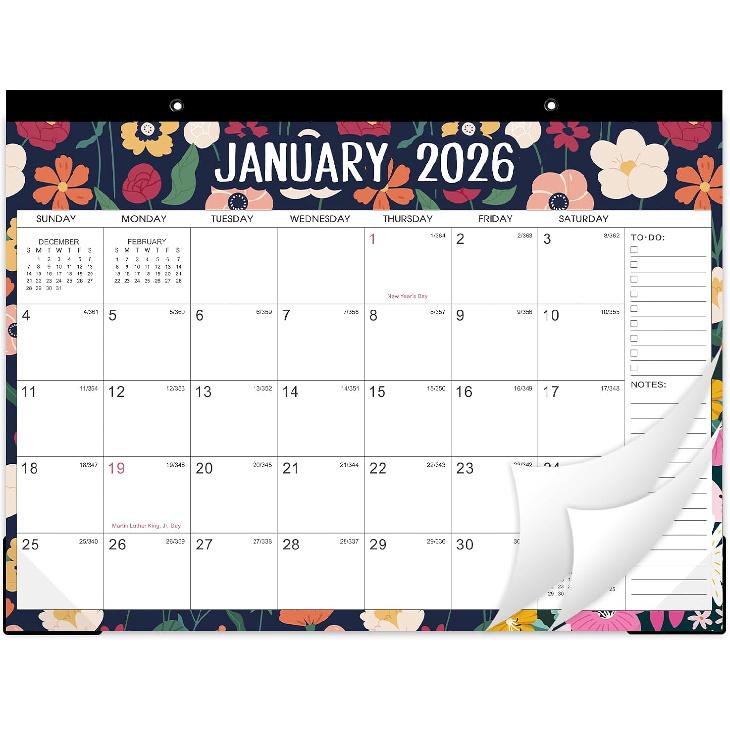 2026 Desk Calendar - 12 Months Calendar 2026, JAN.2026 - DEC.2026, 14.6  x 11.5 , Desktop Calendar 2026 with Blank Blocks, Cutting Line, Corner