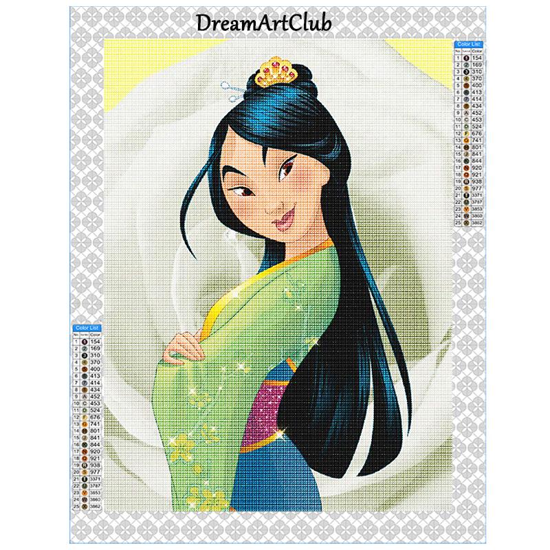 Diamond Painting Princess Indian Princess Pocahontas Diamond Mosaic Elsa Mulan Cross Stitch Home Decoration