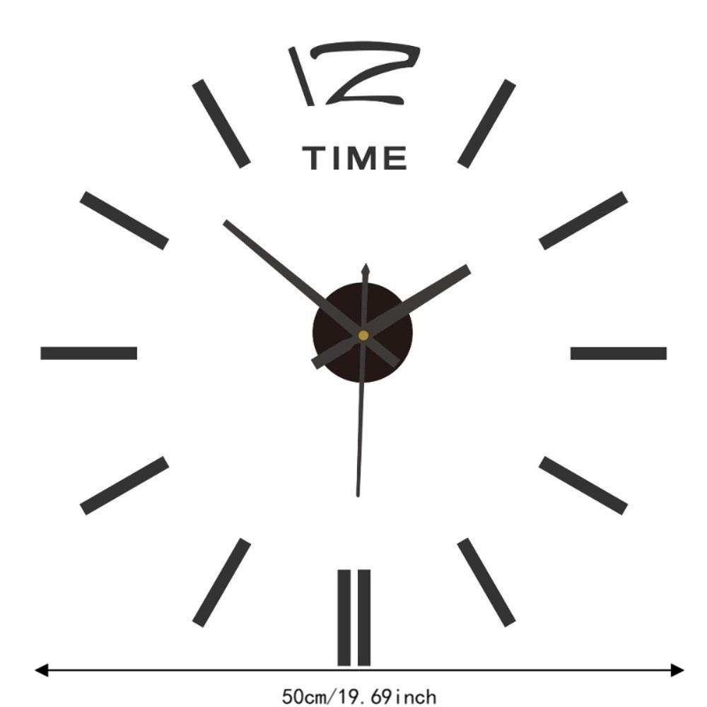 Battery Operated Wall Clock Sticker Frameless Wall Clock Decor DIY Clock Kit Office Decoration