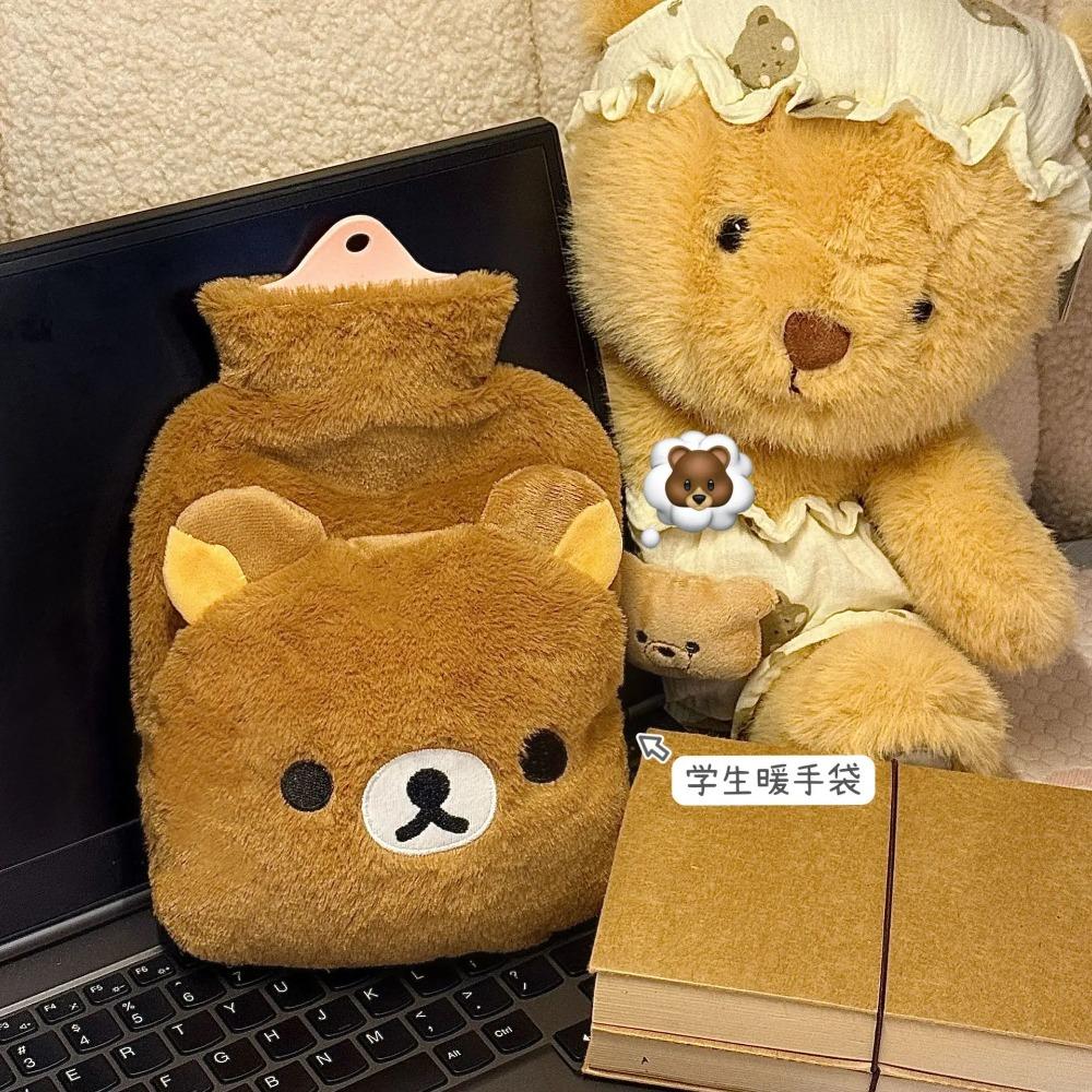 

Kawaii Rilakkuma Cartoon Cute Hot Water Bottle-Winter Plush Insulated Water Filling Hand Proof Anti-Scald Warm Belly Bag Gift